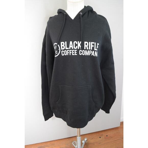 Black Rifle Coffee Company Hoodie Mens Large Black Pullover Sweatshirt Logo - Picture 1 of 4